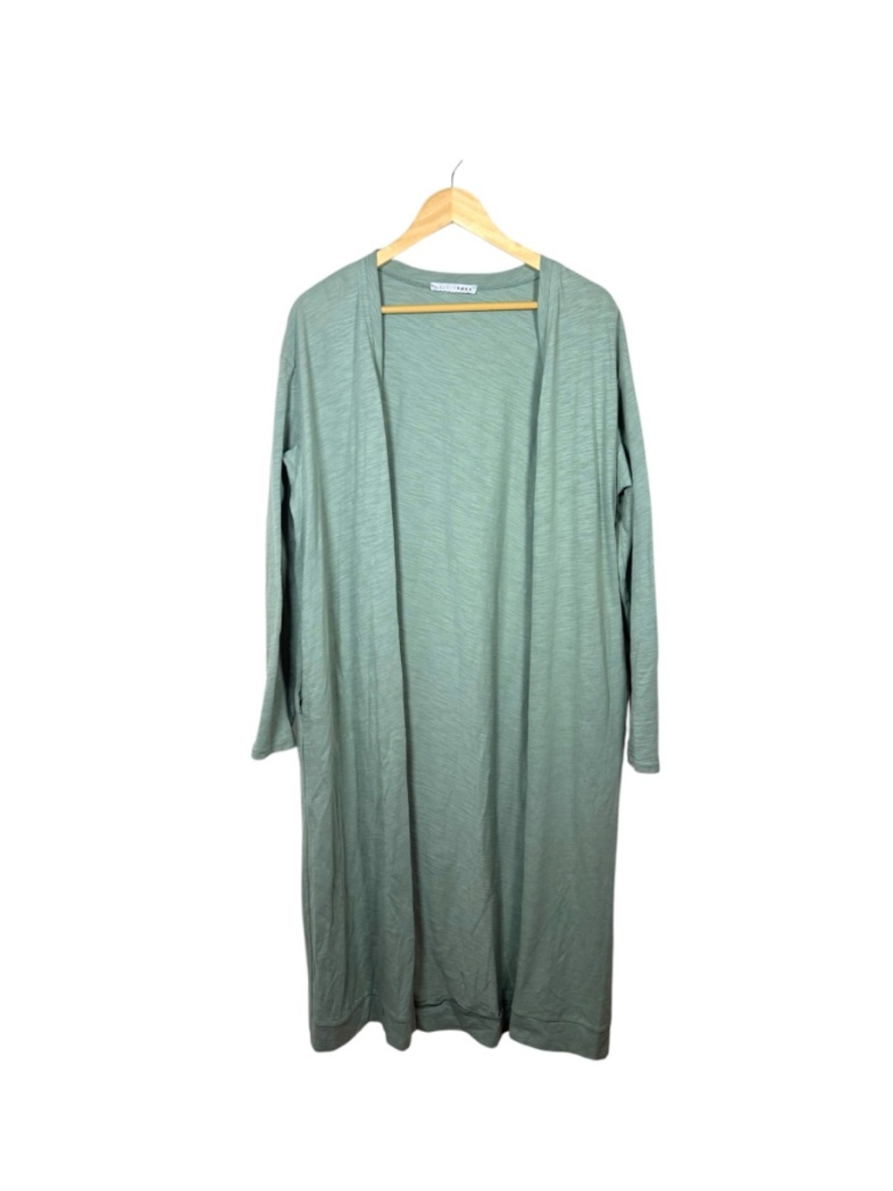 Baltic Born Sage Green Longline Open Cardigan Duster Cotton Pockets XL